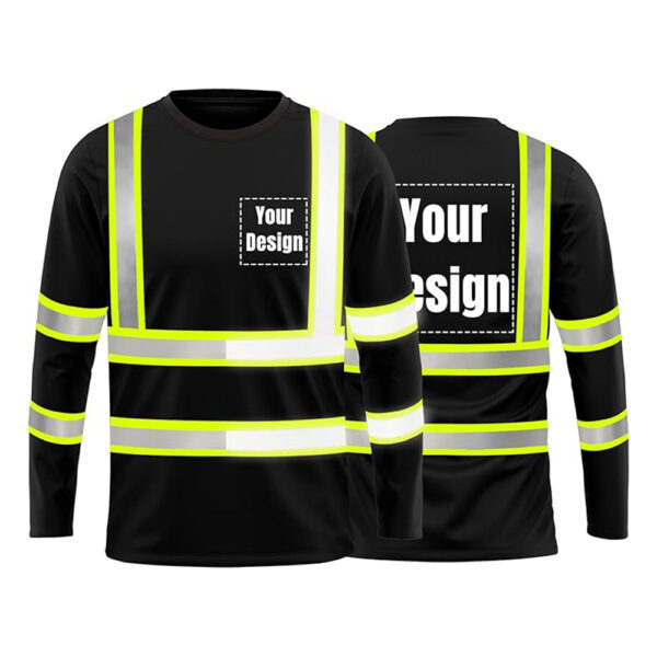 Sun Reflective Shirts Fluorescent Black Long