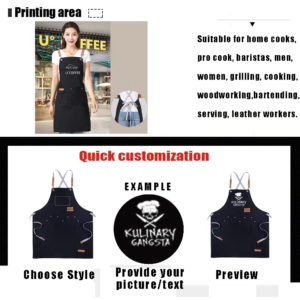 Personlized Custom Print Chef Apron-2