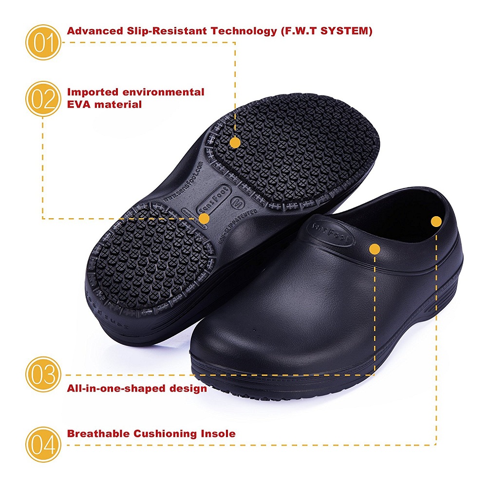 Sensfoot Non Slip Work Shoes Unisex Resistant Black