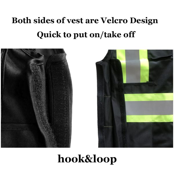 Reflective Safety Vest Velcro&Zipper Two Ways Customized Logo - Image 6