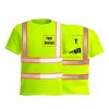 Green Hivis Short T-Shirt Workwear Construction