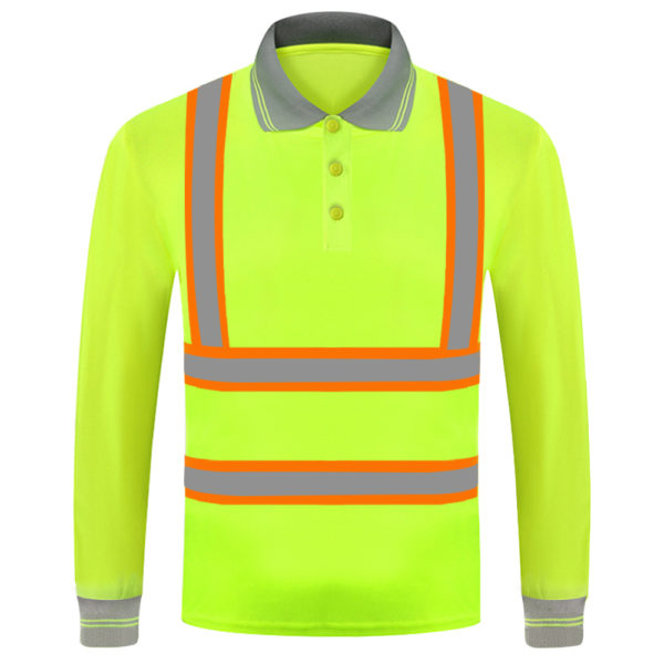 long sleeve safety green shirt-3