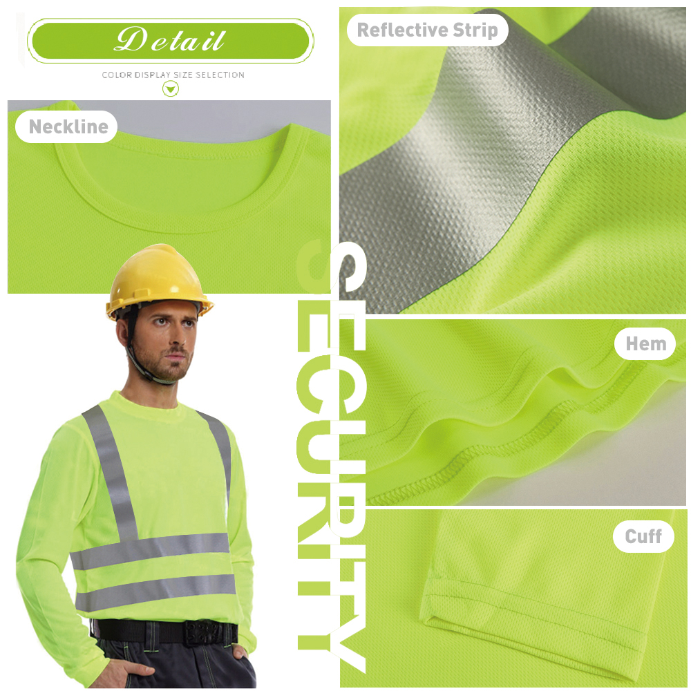 Reflective T Shirts Wholesale Hi Vis Construction Workwear Long