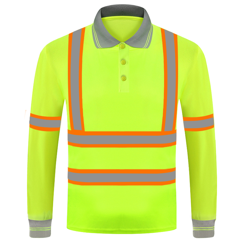 Safety Reflective T Shirts Men Hi Vis Shirt Long Sleeve