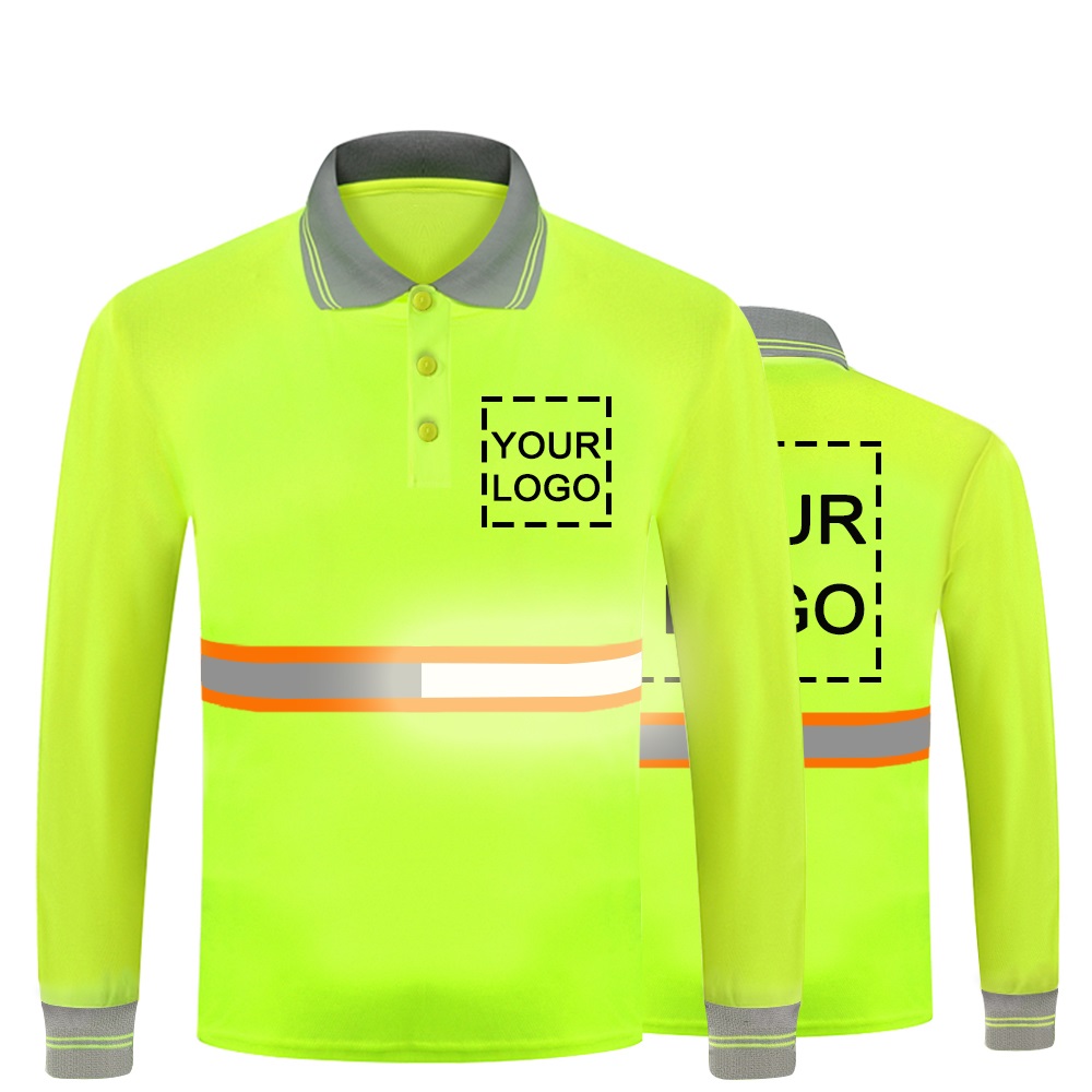 Safety T-shirts Men Road Construction Uniforms Long