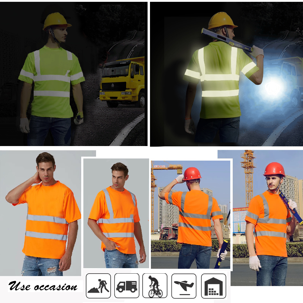 Reflective Shirts For Construction Workwear Short Sleeve O Neck