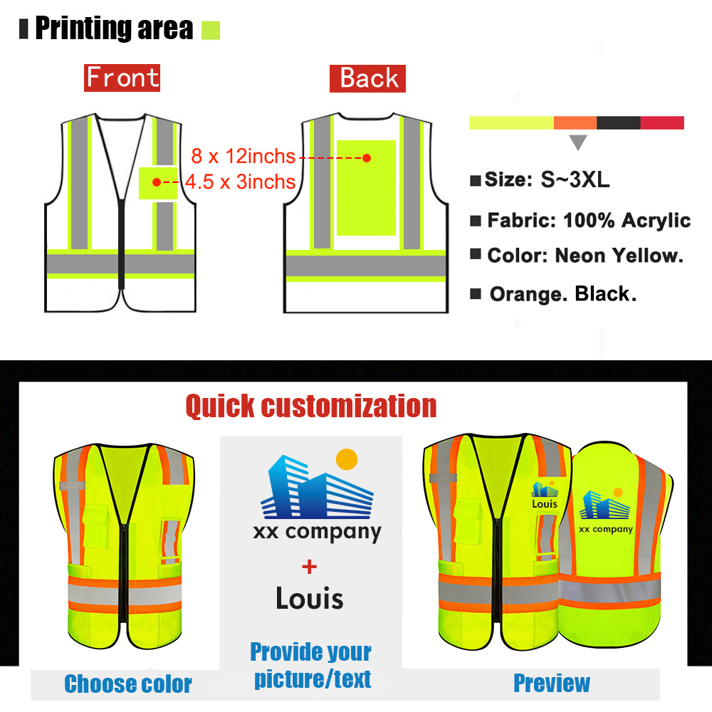 Multi Color Safety Vest Wholesale Customized Logo - yoweshop