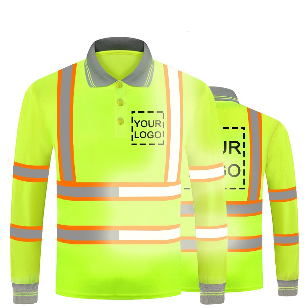 Orange Reflective Safety Shirts Polo Reflect Short Hi Vis