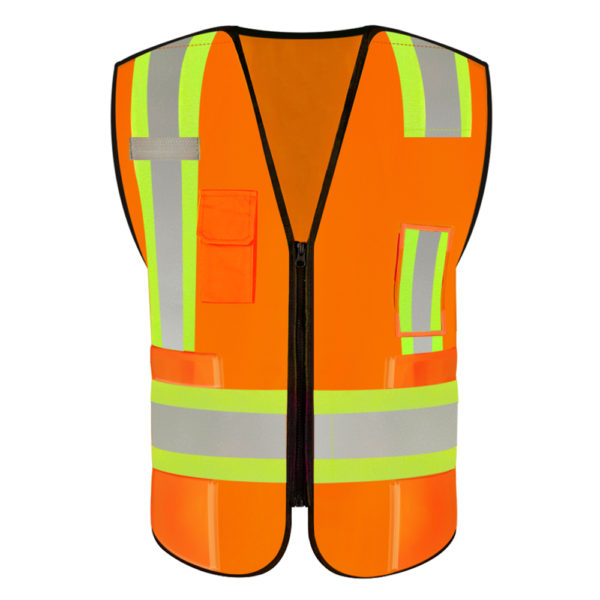 security pocket vest reflect orange-2