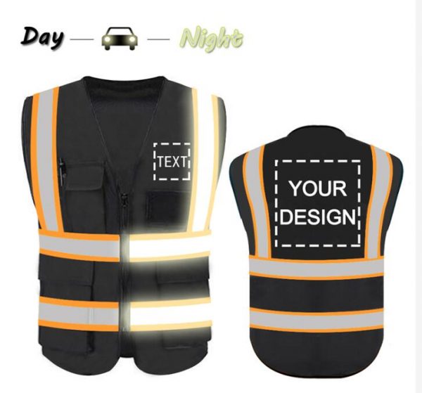 Custom Vest  Hi Visibility Reflective Safety Garments With 5 Pockets - Image 9