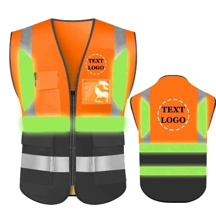 Safety Vest with Logo Hi Vis Luminous Safty Construction