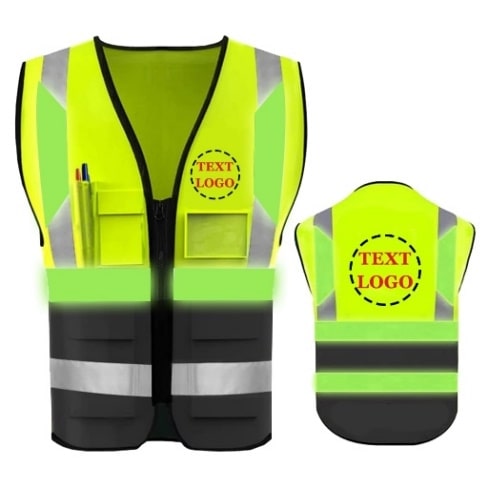 Safety Vest with Logo Hi Vis Luminous Safty Construction