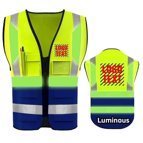 Safety Vest with Logo Hi Vis Luminous Safty Construction