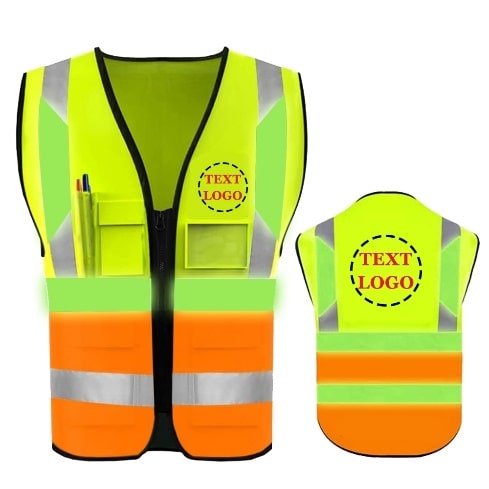 Safety Vest with Logo Hi Vis Luminous Safty Construction