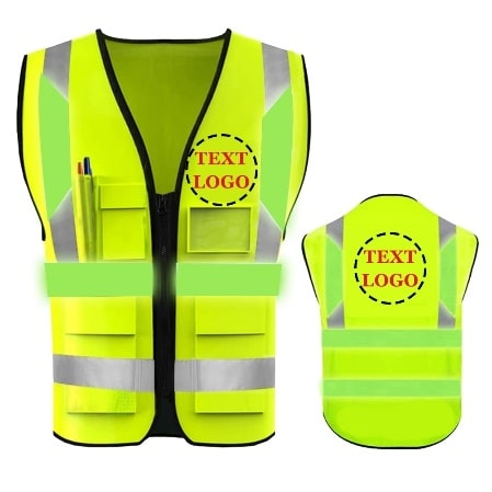 Safety Work Vest Hi vis Reflective with Logo Custom Printing- yoweshop