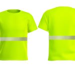 Arrow stripe round neck T-shirt-yellow-1