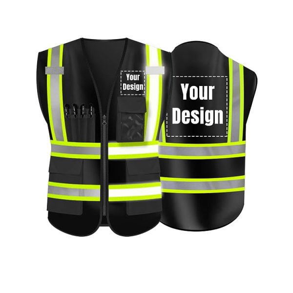 customize safety vest-Black/yellow -1