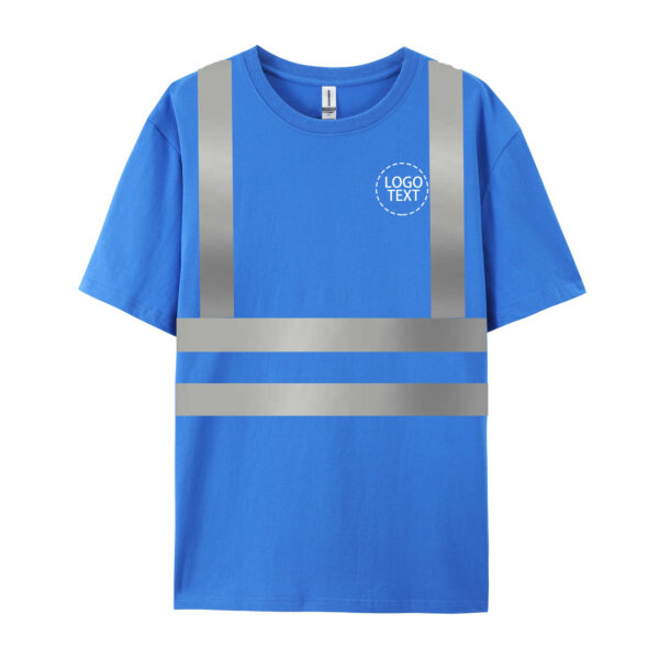 Hi Visibility Reflective Safety Shirt Navy Blue Cotton Shirt - Image 5
