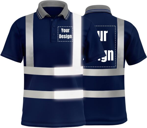 Hi Visibility Reflective Short Sleeve Shirt  Custom with Logo - Image 5