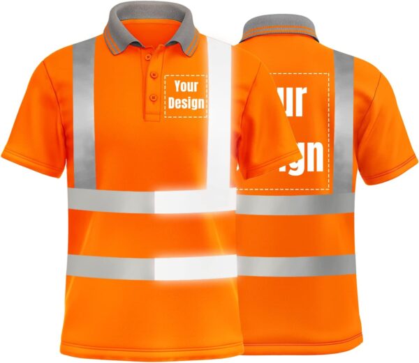Hi Visibility Reflective Short Sleeve Shirt  Custom with Logo - Image 4