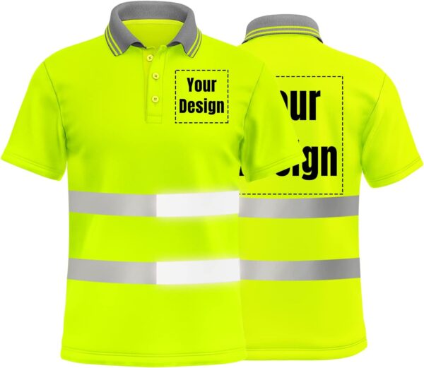 Hi Visibility Reflective Short Sleeve Shirt  Custom with Logo - Image 6