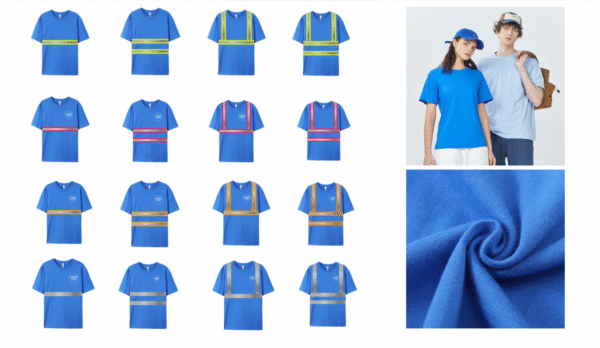 Hi Visibility Reflective Safety Shirt Navy Blue Cotton Shirt - Image 7