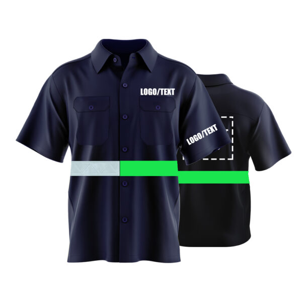 Hi Visibility Reflective Short Sleeve Shirt  Custom with Logo 100 %cotton - Image 4