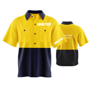 Hi Visibility Reflective Short Sleeve Shirt  Custom with Logo 100 %cotton