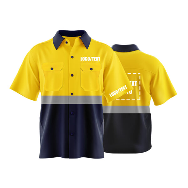 Hi Visibility Reflective Short Sleeve Shirt  Custom with Logo 100 %cotton - Image 3