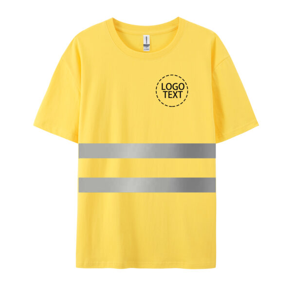 Hi Visibility Reflective Safety Short Sleeve Shirts With Custom Logo Yellow - Image 5